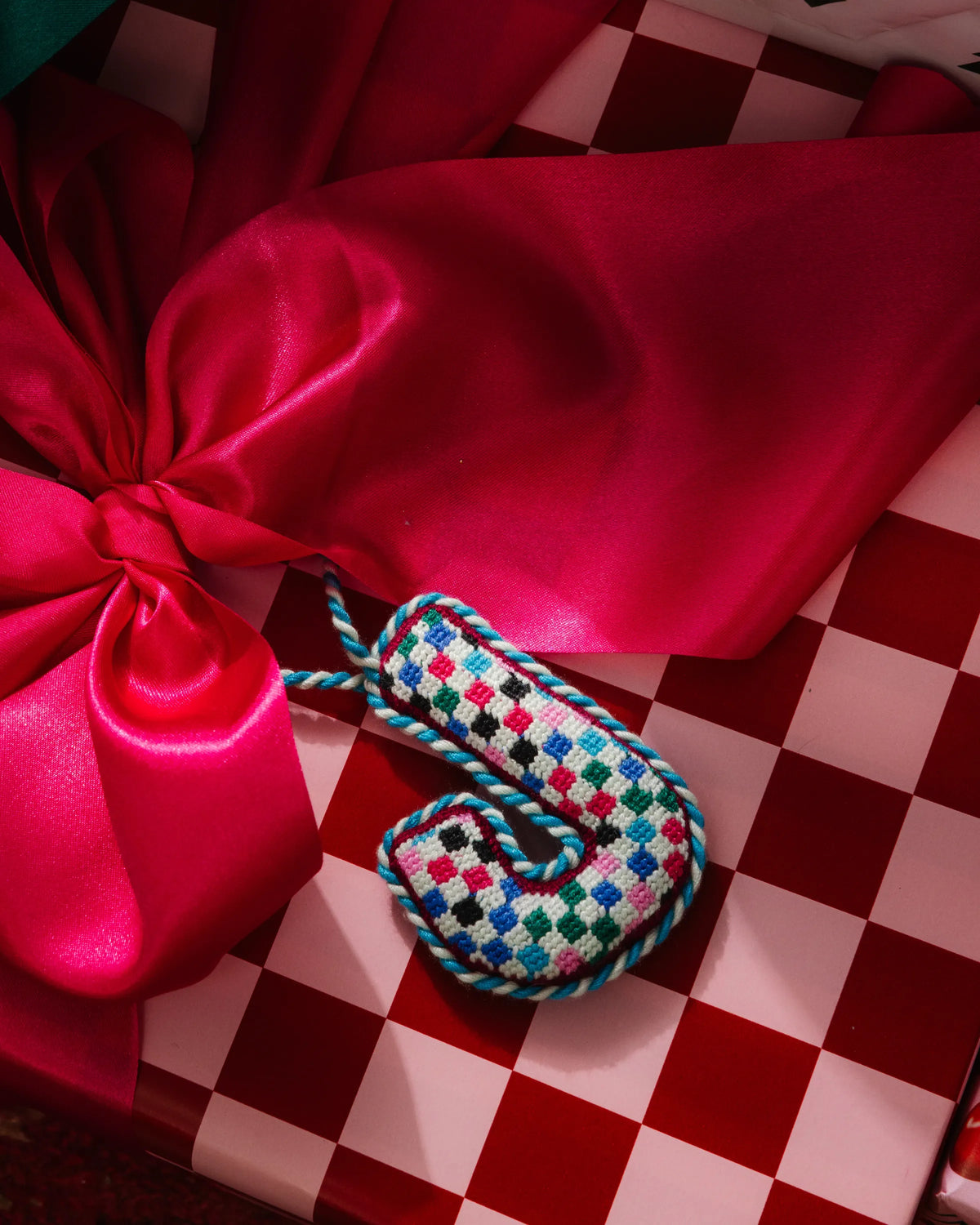 Needlepoint Monogram Ornament - J - Furbish Studio
