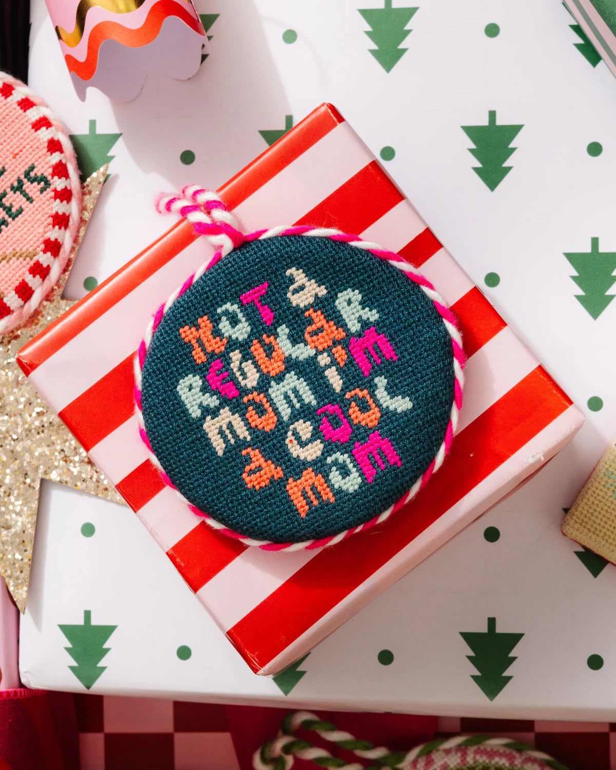 Needlepoint Ornament - Cool Mom - Furbish Studio