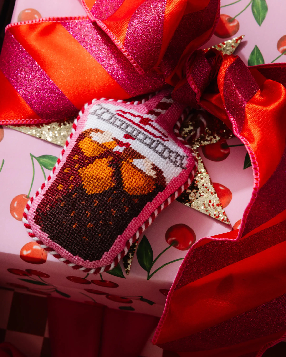 Needlepoint Icon Ornament - Diet Soda - Furbish Studio