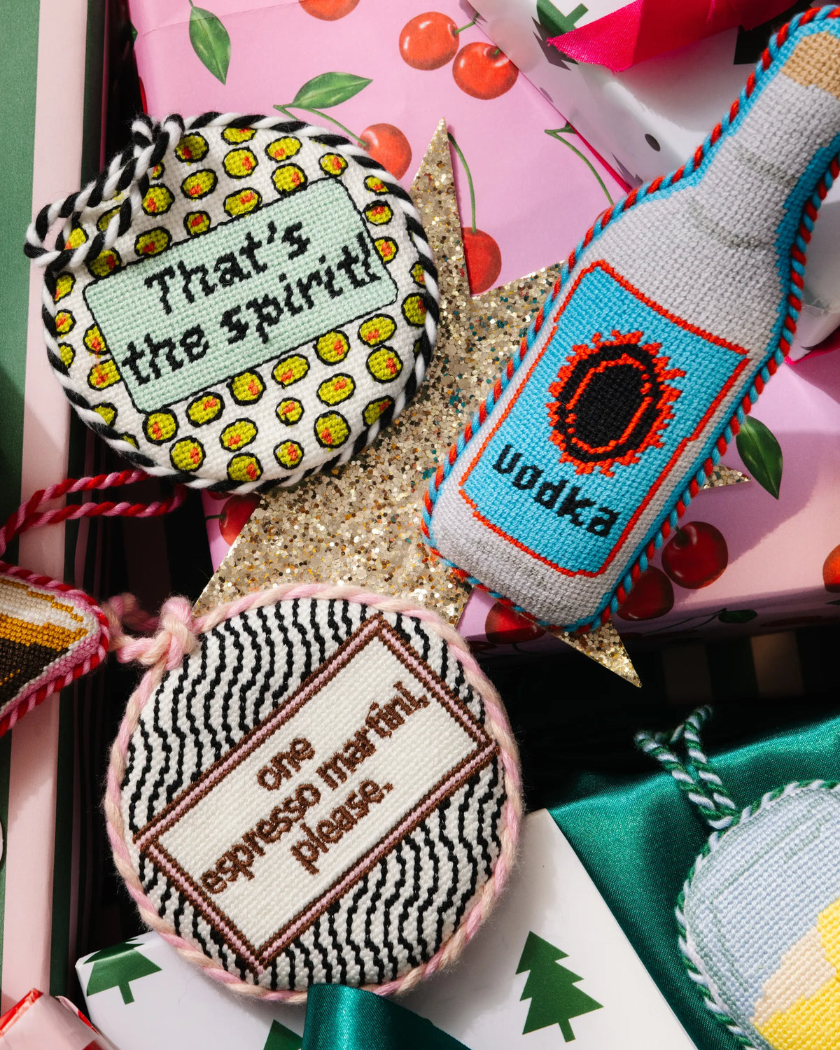 Needlepoint Ornament - That's the Spirit - Furbish Studio