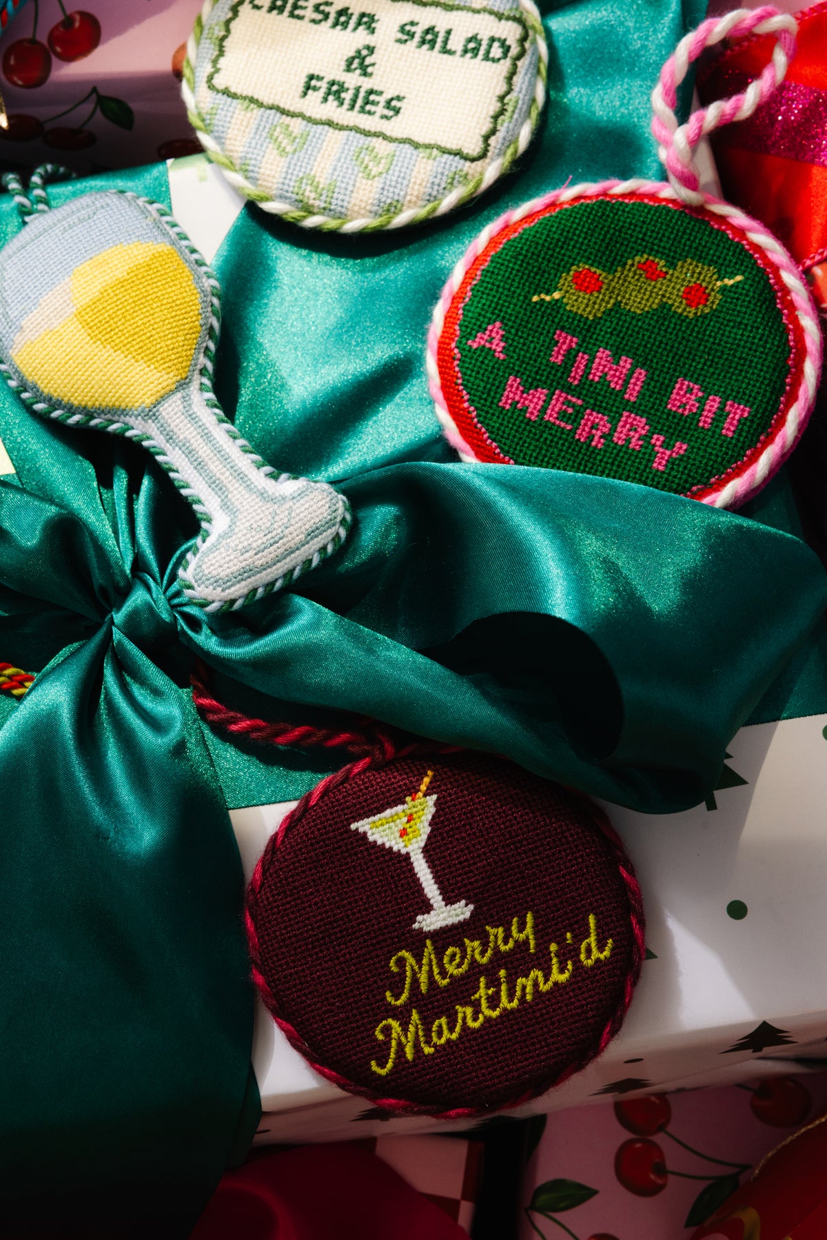 Needlepoint Ornament - Merry Martini - Furbish Studio