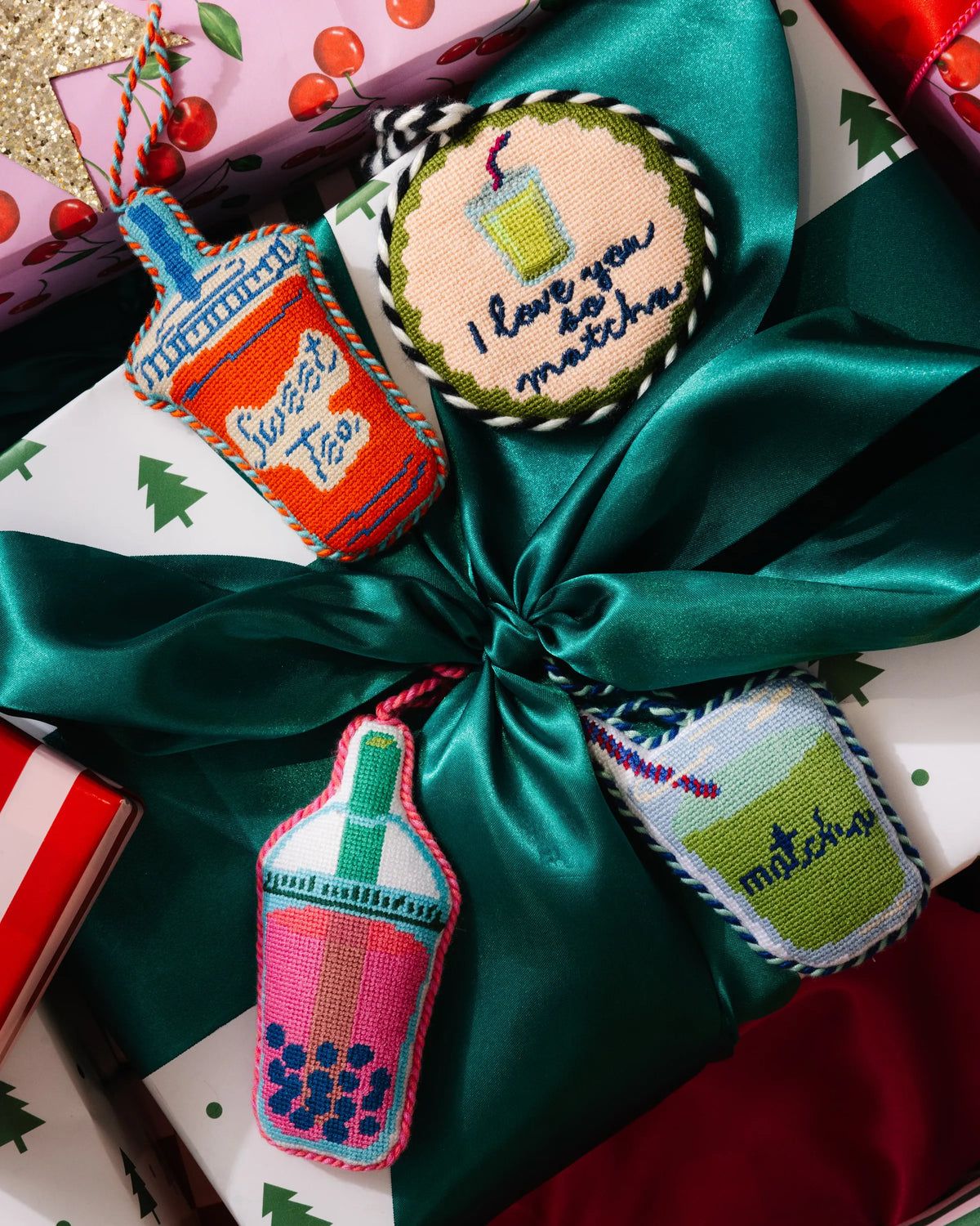 Needlepoint Icon Ornament - Sweet Tea - Furbish Studio