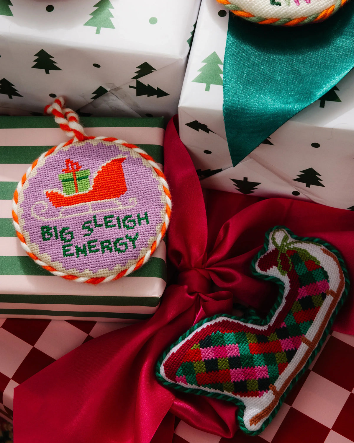 Needlepoint Icon Ornament - Sleigh - Furbish Studio