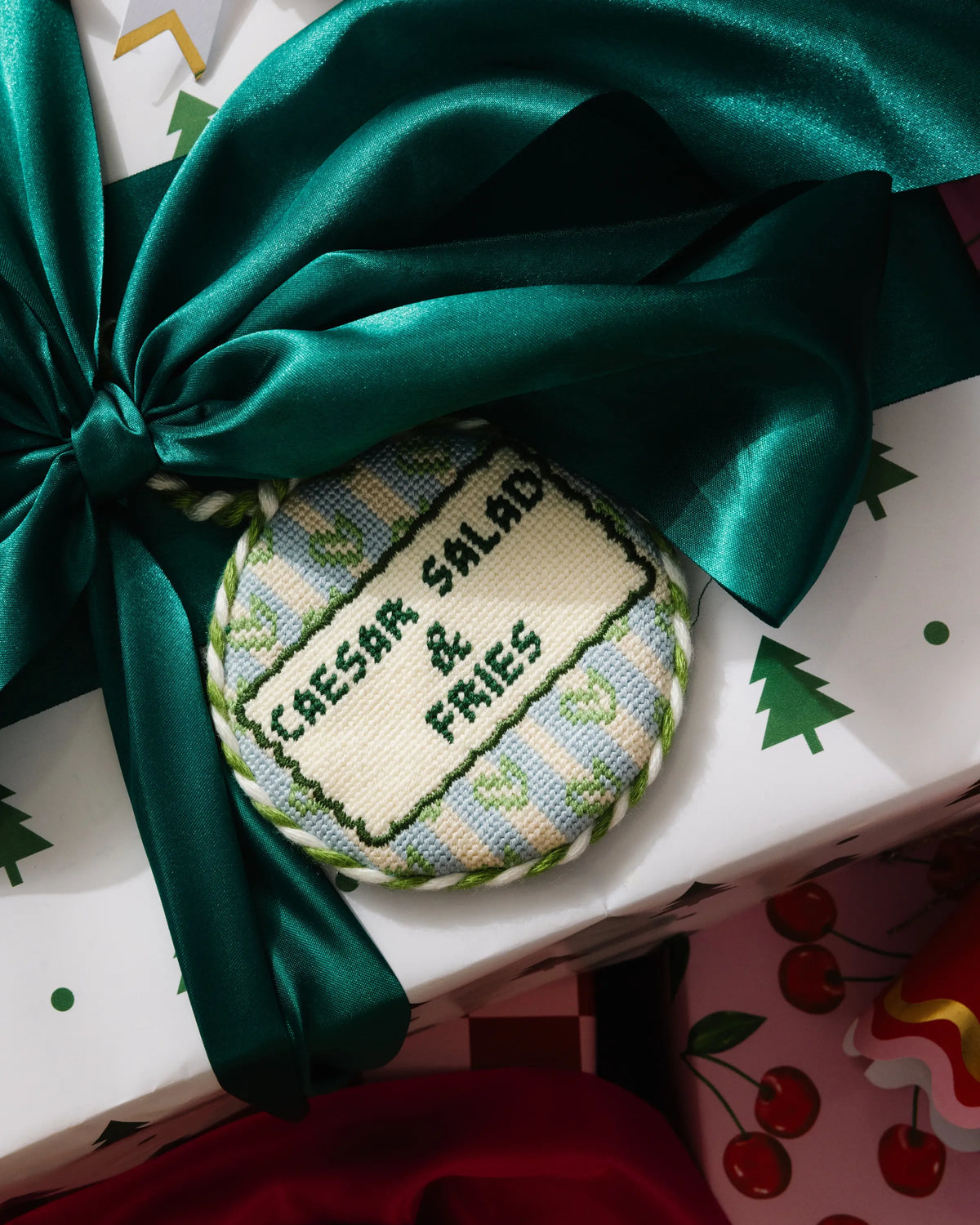 Needlepoint Ornament - Girl Dinner - Furbish Studio