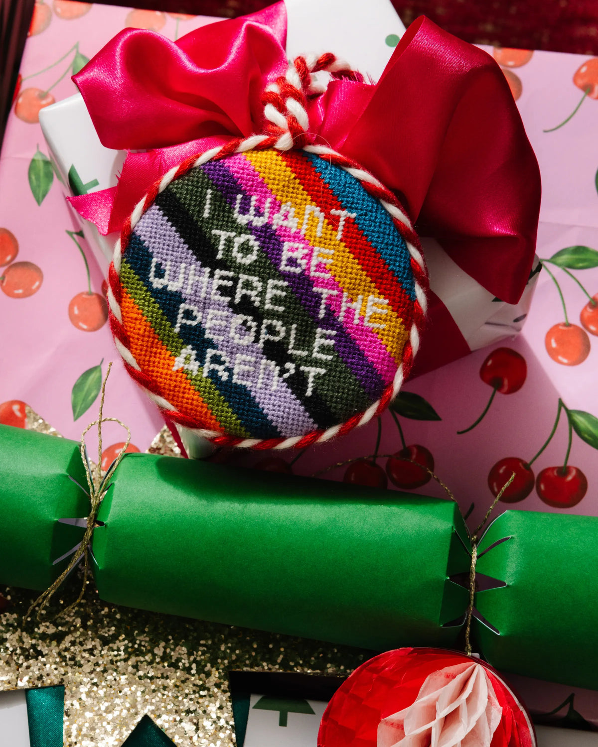 Needlepoint Ornament - Where the People Aren't - Furbish Studio