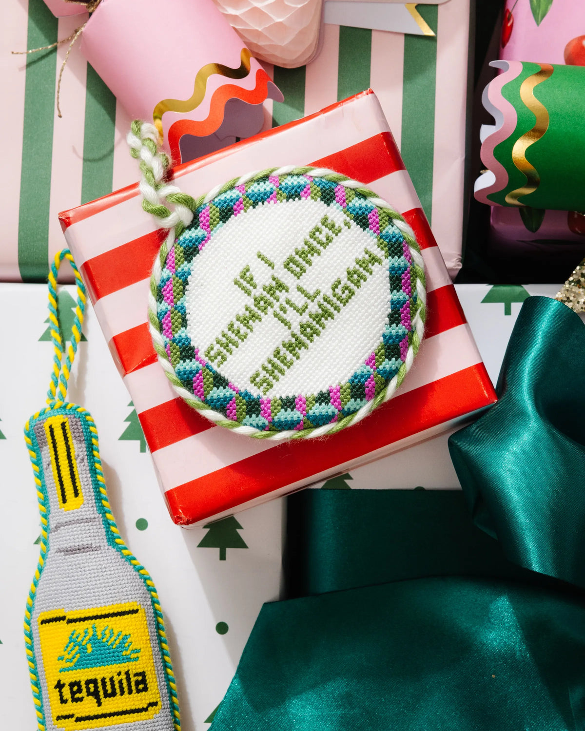 Needlepoint Ornament - Shenanigans - Furbish Studio