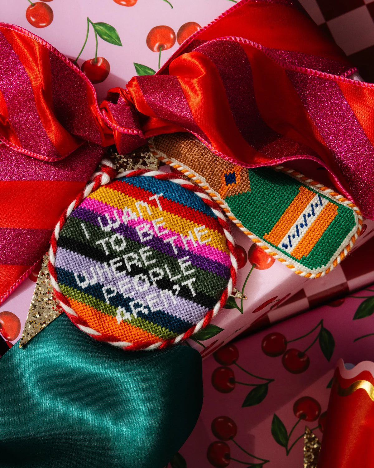 Needlepoint Ornament - Where the People Aren't - Furbish Studio