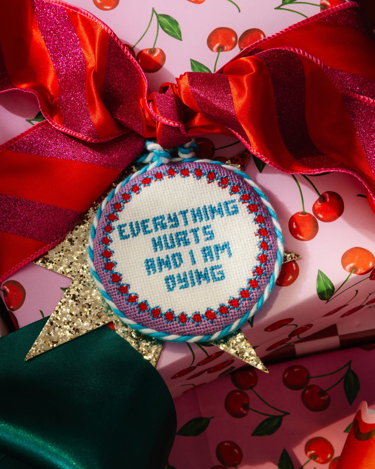 Needlepoint Ornament - Everything Hurts - Furbish Studio