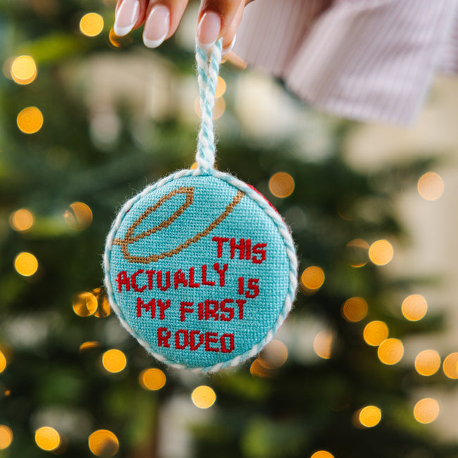 Needlepoint Ornament - First Rodeo - Furbish Studio