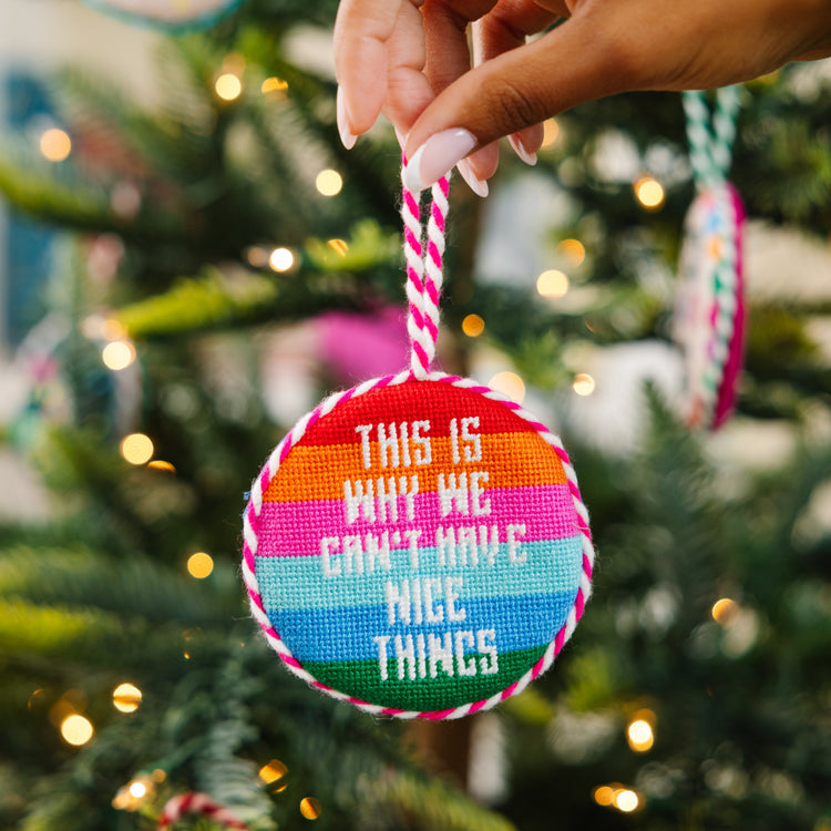 Needlepoint Ornament - Nice Things - Furbish Studio