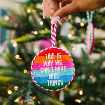 Needlepoint Ornament - Nice Things - Furbish Studio