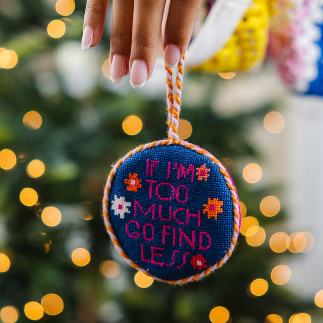 Needlepoint Ornament - Go Find Less - Furbish Studio