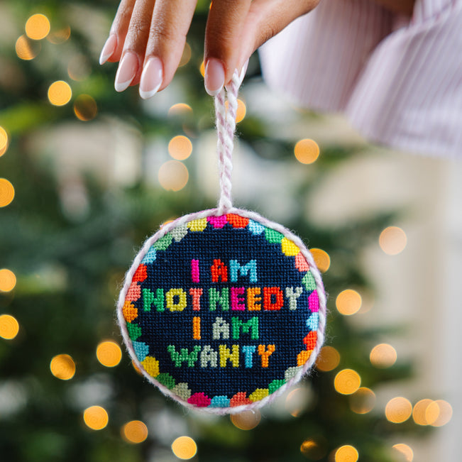 Needlepoint Ornament - Not Needy - Furbish Studio