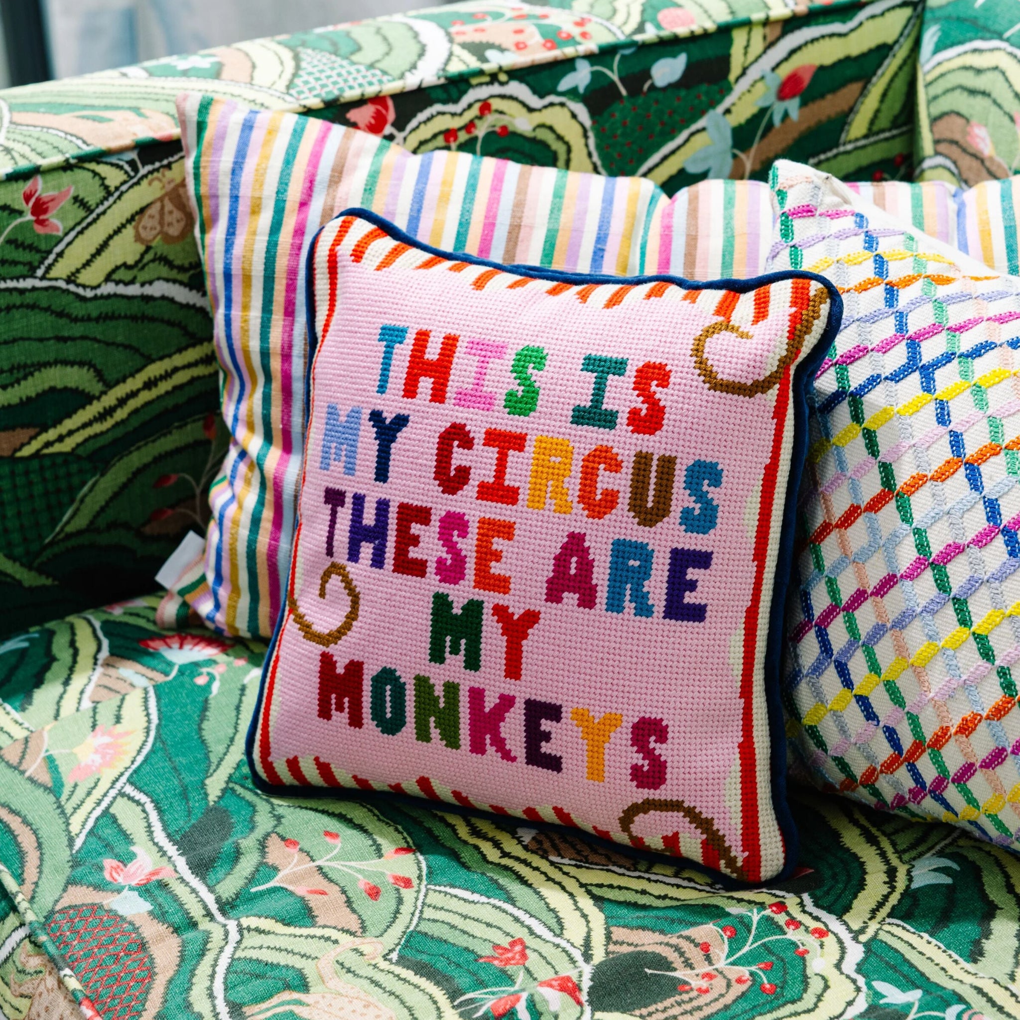 My Circus Needlepoint Pillow - Furbish Studio
