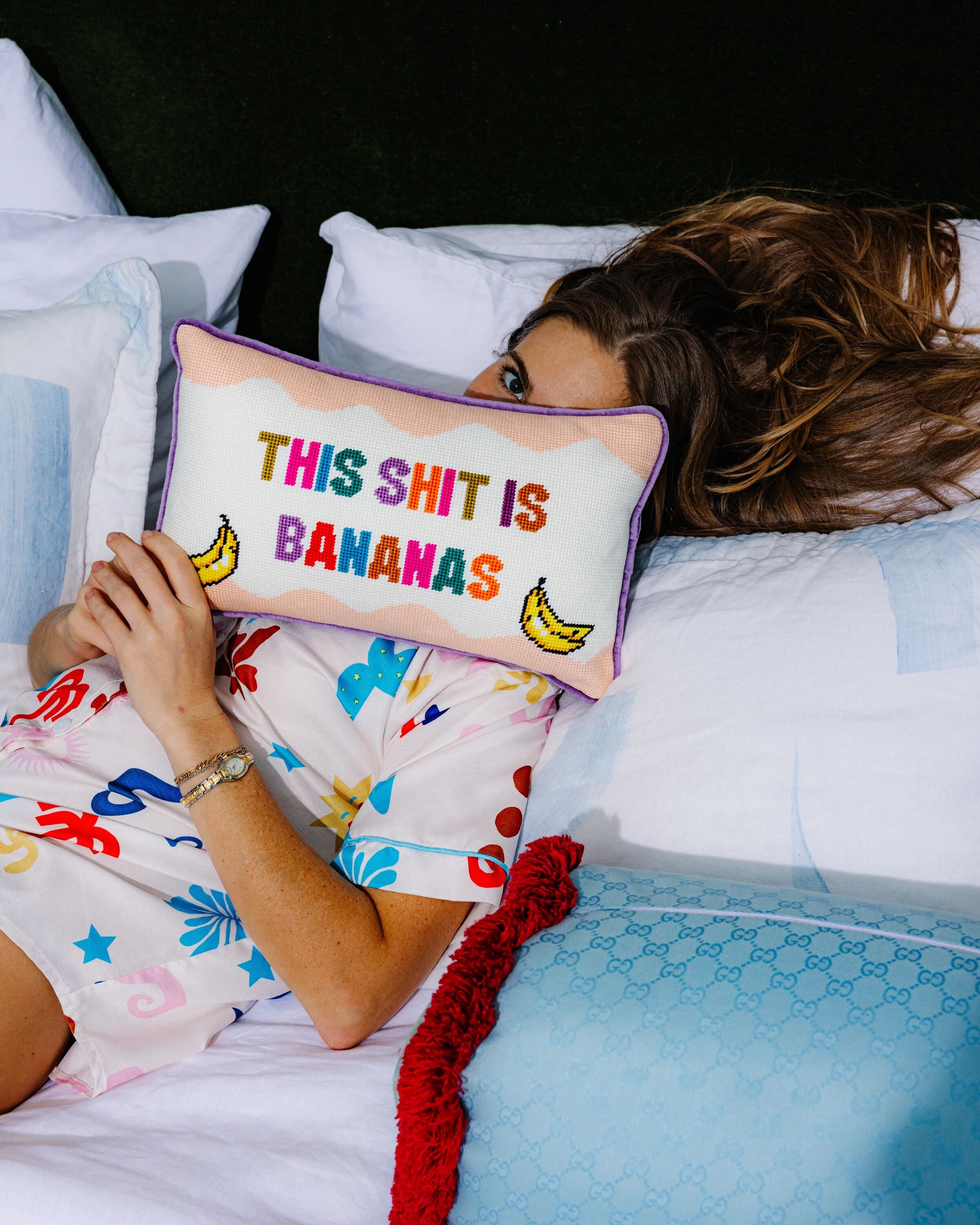 Bananas Needlepoint Pillow | Furbish Studio