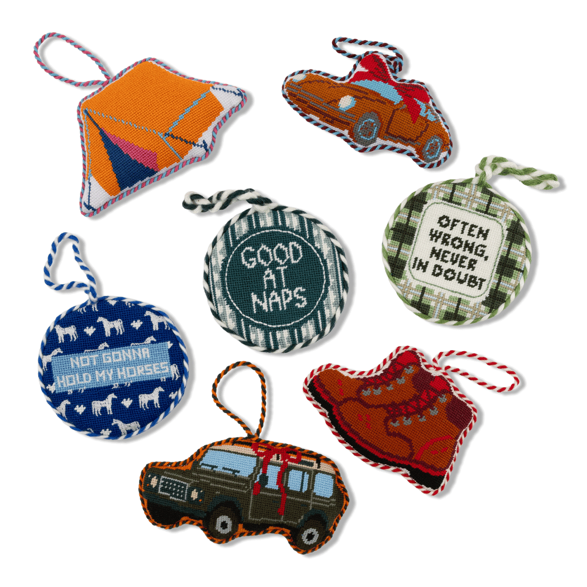 Needlepoint Ornament - Often Wrong - Furbish Studio