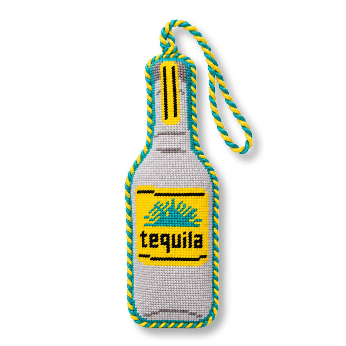 Needlepoint Icon Ornament - Tequila Bottle - Furbish Studio