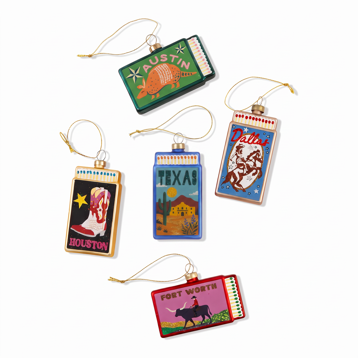 Texas Matchbook Ornament Gift Set - Furbish Studio