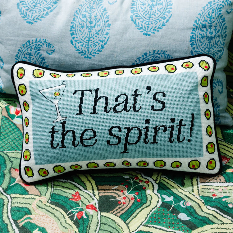 That's The Spirit Needlepoint Pillow - Furbish Studio