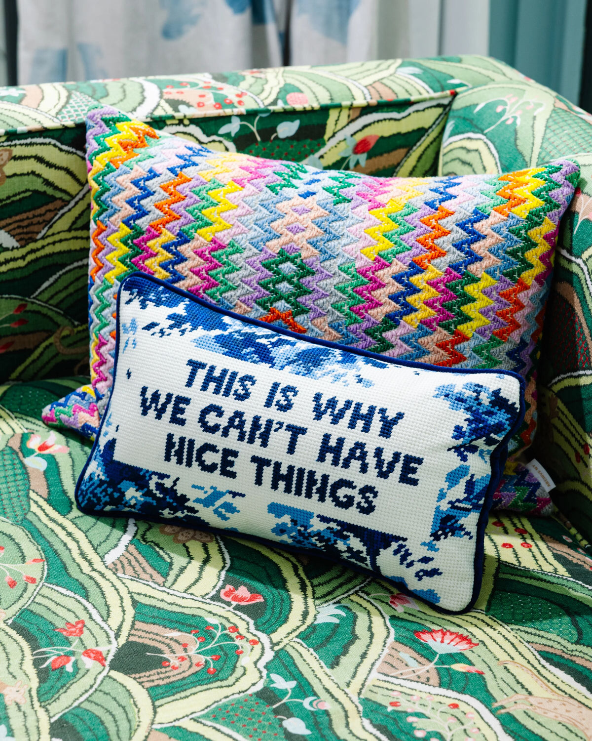 Nice Things Needlepoint Pillow - Furbish Studio