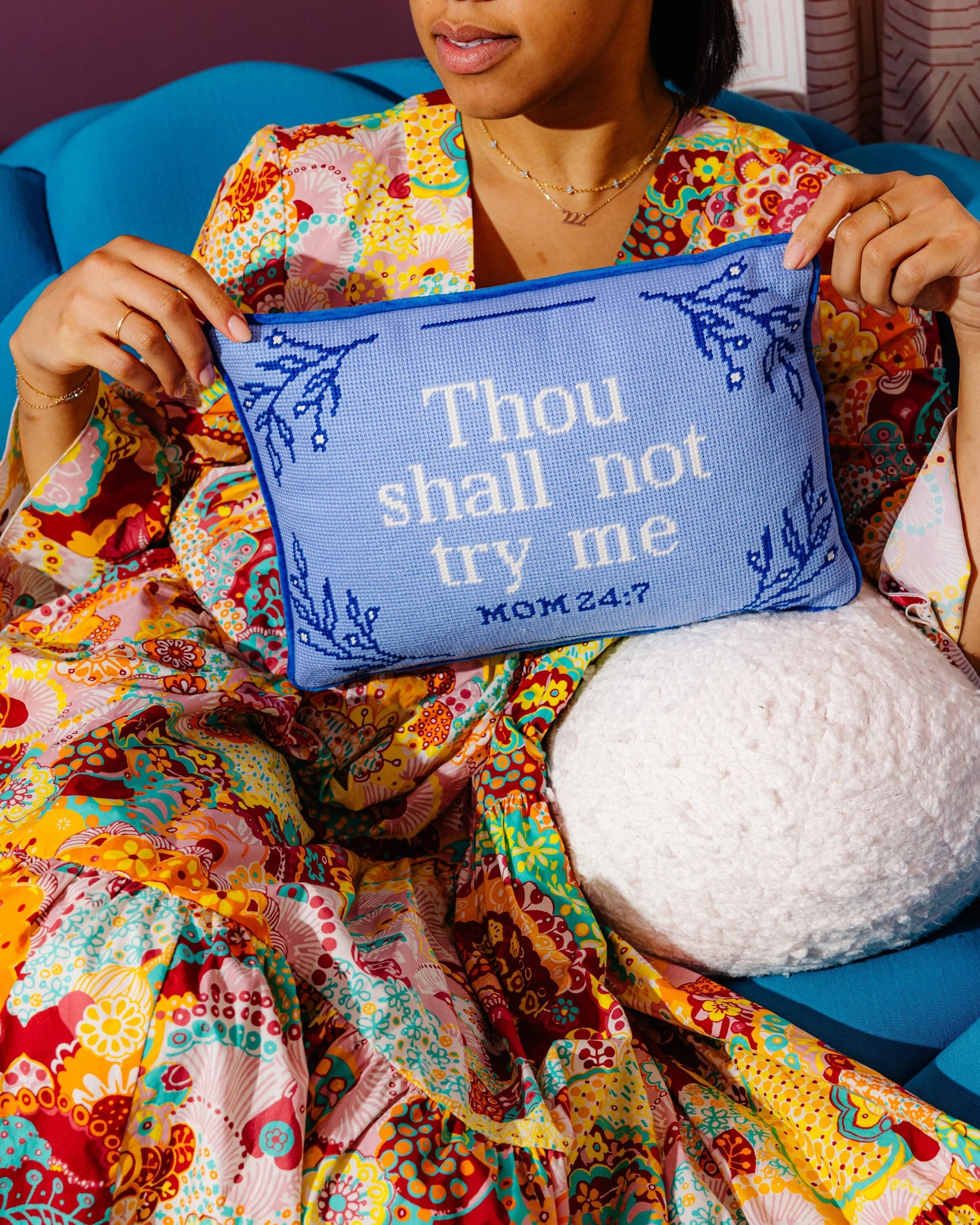 Try Me Needlepoint Pillow - Furbish Studio
