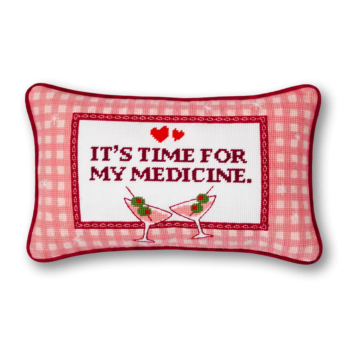 Time for my Medicine Needlepoint Pillow - Furbish Studio