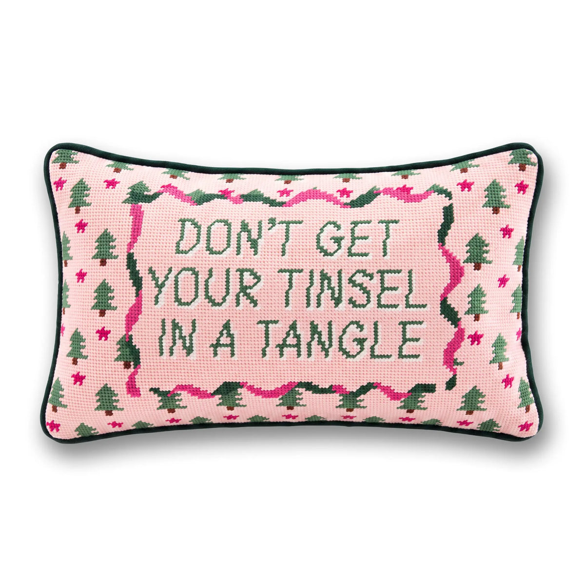 Tinsel in a Tangle Needlepoint Pillow - Furbish Studio