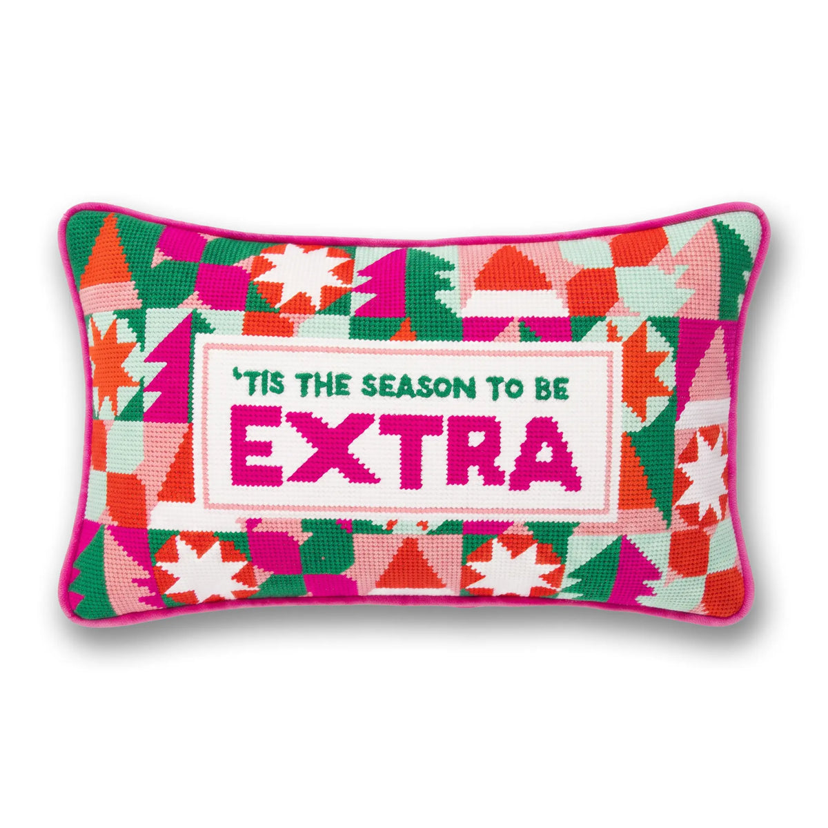 Tis the Extra Season Needlepoint Pillow - Furbish Studio