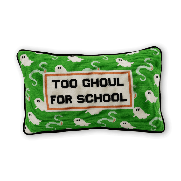 Too Ghoul Needlepoint Pillow - Furbish Studio