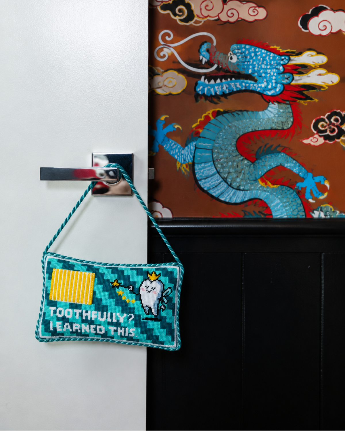 Toothfully Tooth Fairy Needlepoint Pillow - Furbish Studio