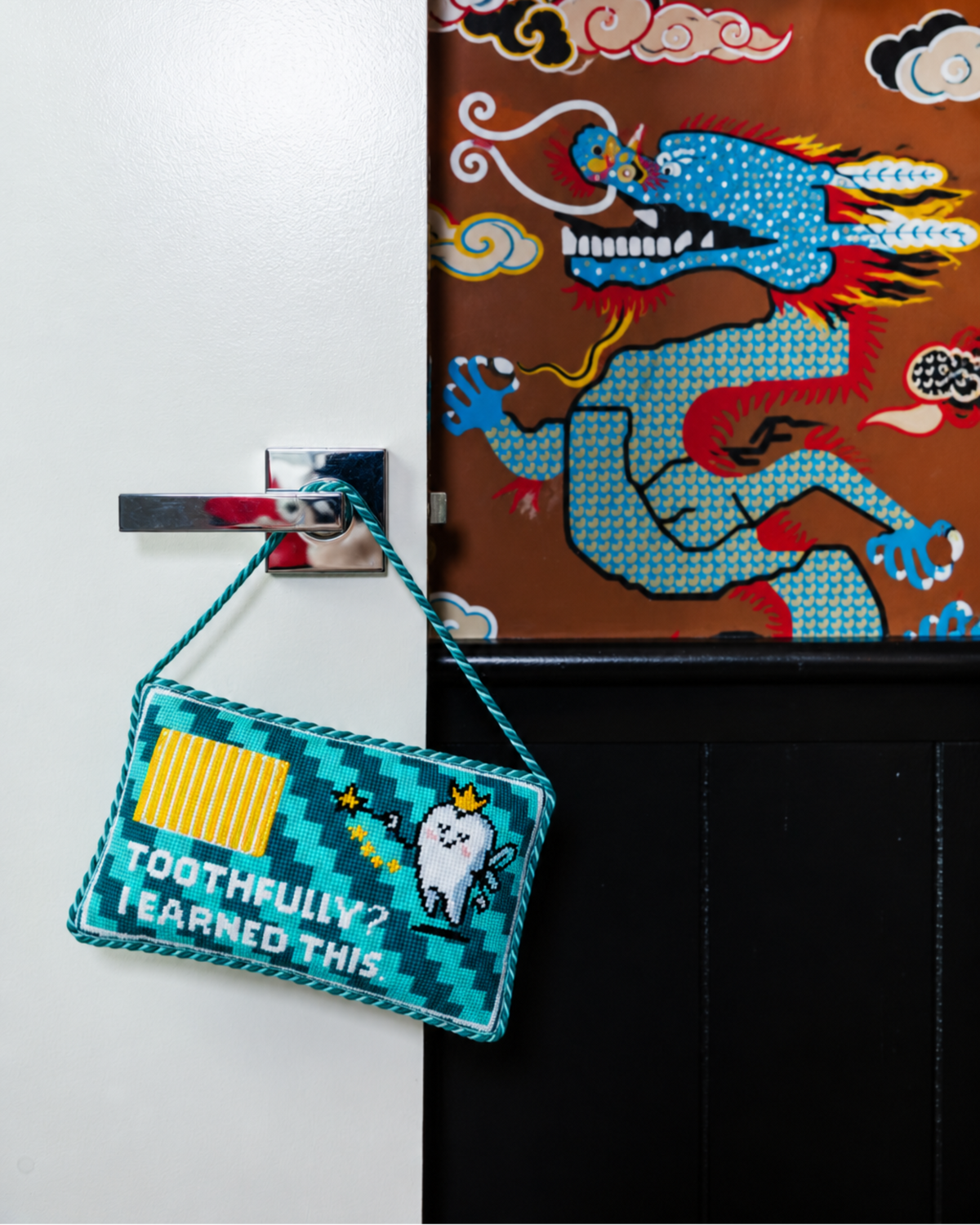 Toothfully Tooth Fairy Needlepoint Pillow - Furbish Studio