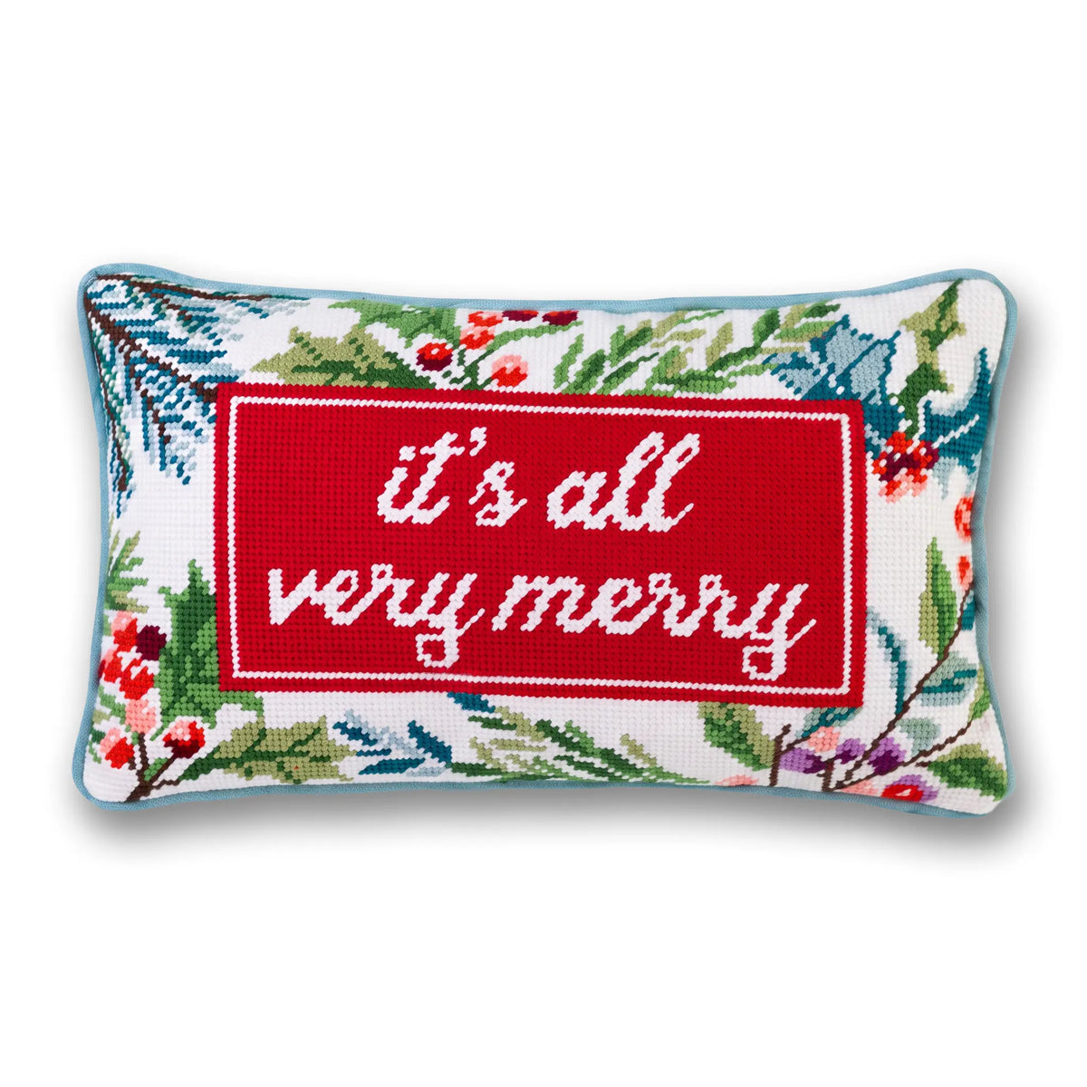 Very Merry Needlepoint Pillow - Furbish Studio