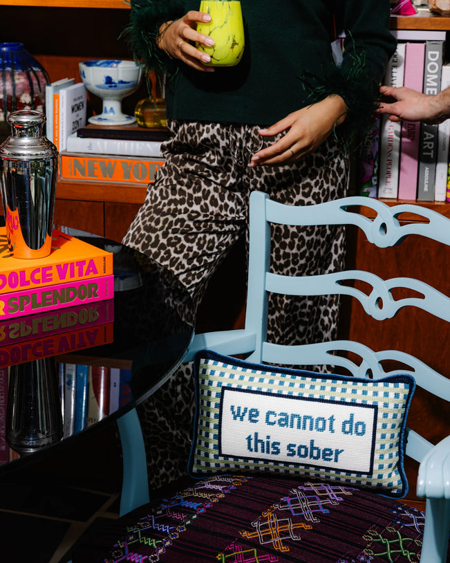Sober Needlepoint Pillow - Furbish Studio