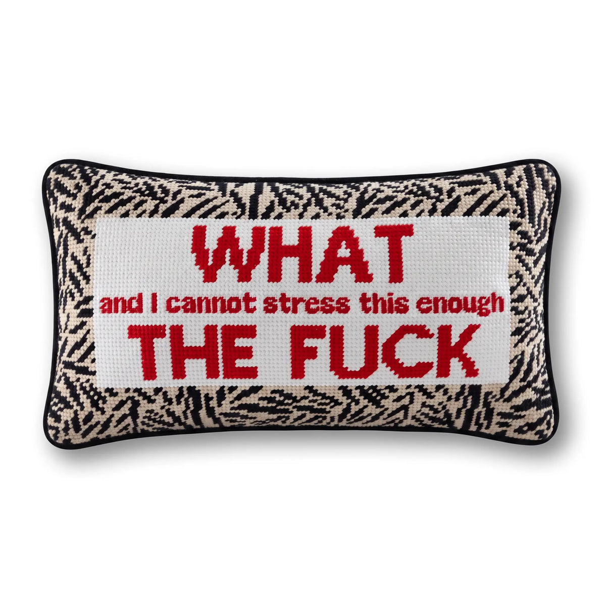 WTF Needlepoint Pillow - Furbish Studio