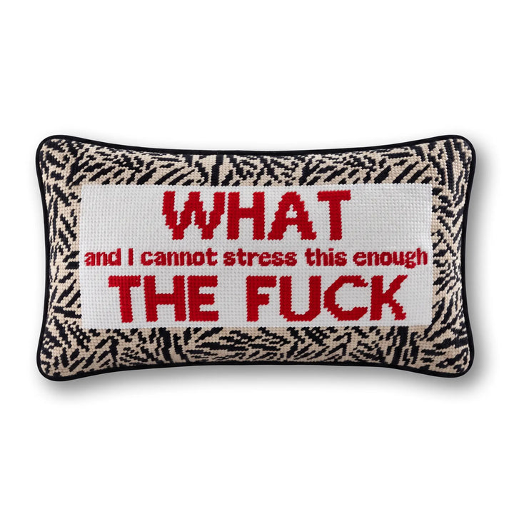 WTF Needlepoint Pillow