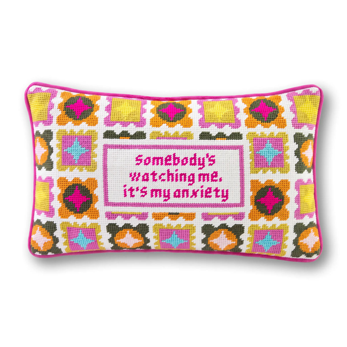 Watching Me Needlepoint Pillow - Furbish Studio