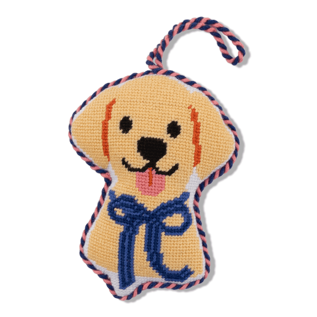 Needlepoint Icon Ornament - Yellow Lab - Furbish Studio