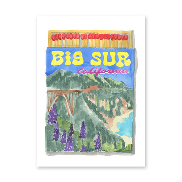 Matches with a scenic cover labeled 'Big Sur, California' on a white background