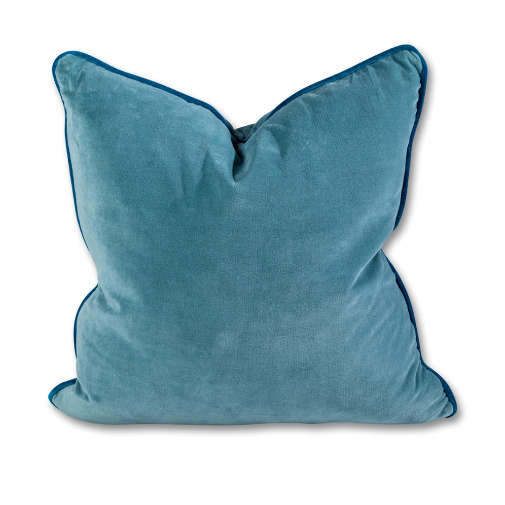 Charliss Velvet Pillow - Aqua + Peacock - Furbish Studio