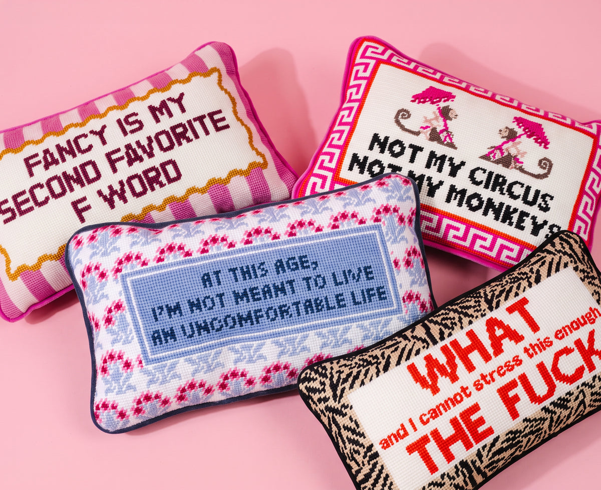 NEEDLEPOINT PILLOWS: PERSONALITY, PILLOW-SHAPED