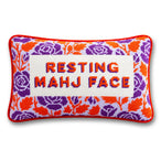 Resting Mahj Face Needlepoint Pillow - Furbish Studio
