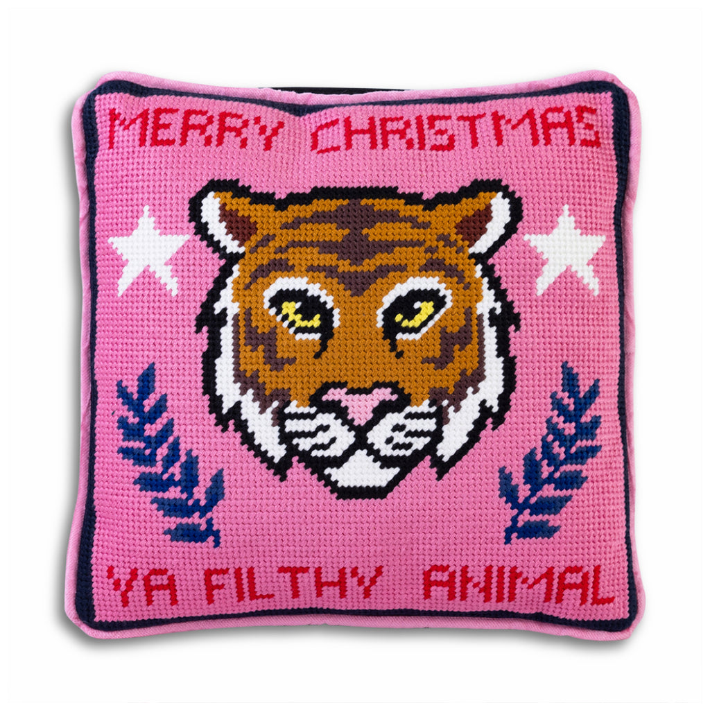 Filthy Animal Needlepoint Pillow - Furbish Studio