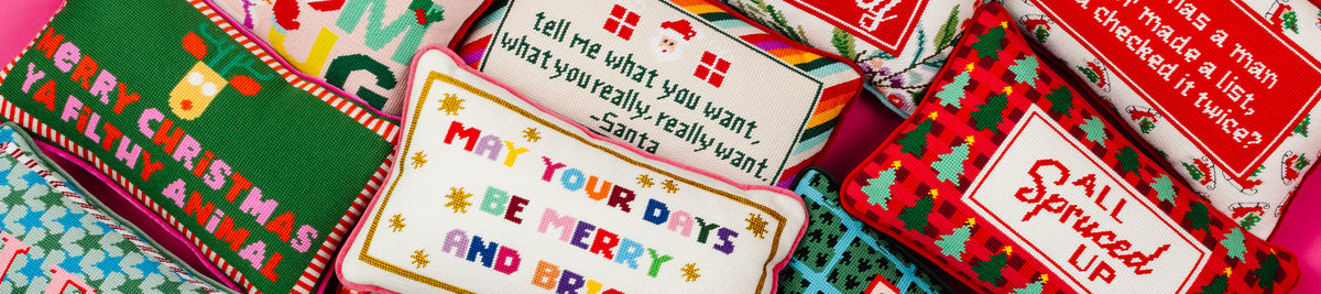 HOLIDAY NEEDLEPOINT PILLOWS