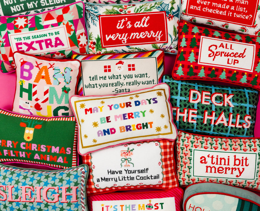 HOLIDAY NEEDLEPOINT PILLOWS