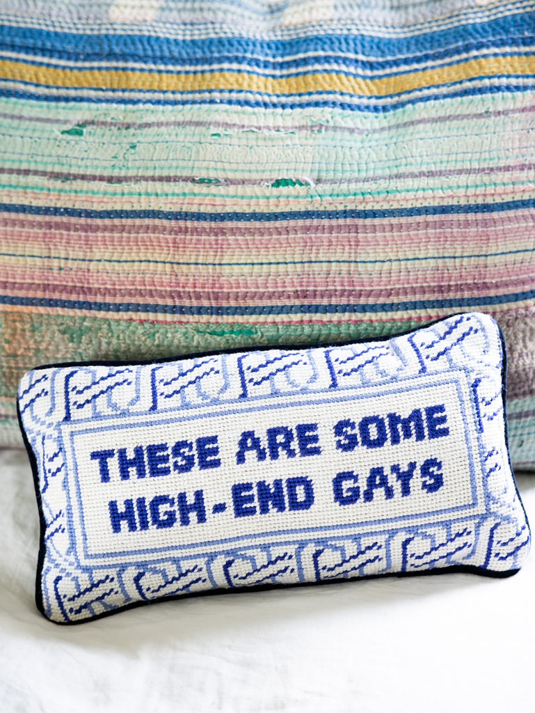 High-End Gays Needlepoint Pillow - Furbish Studio