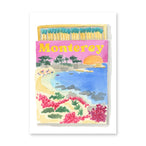 Matches with a colorful design of Monterey, featuring a beach scene.
