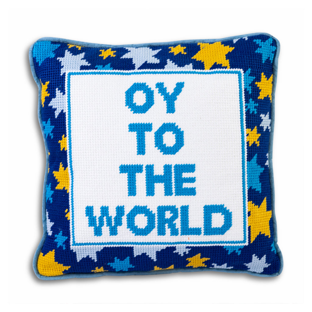 Oy Needlepoint Pillow - Furbish Studio