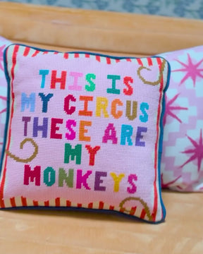 Furbish Studio - My Circus Needlepoint Pillow