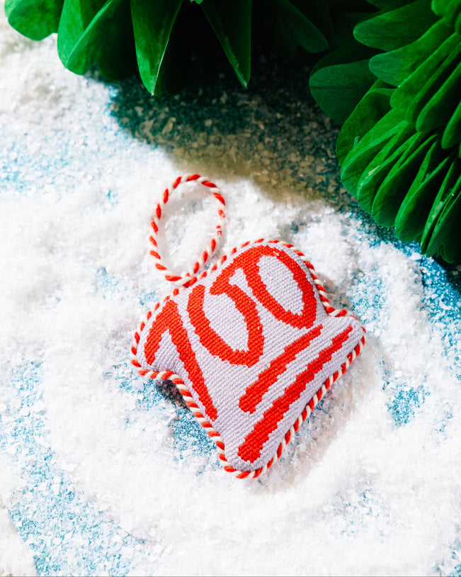Needlepoint Icon Ornament - 100 Emoji - Furbish Studio