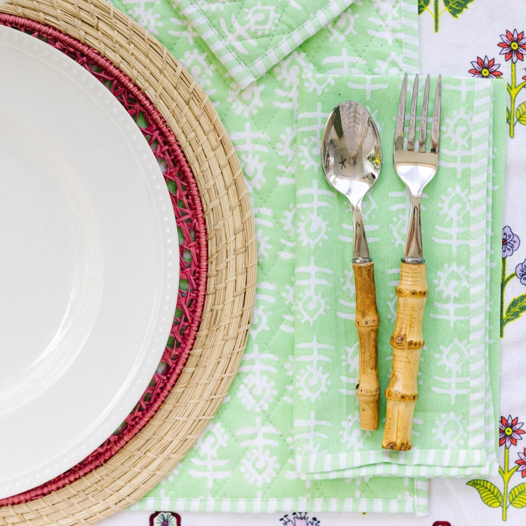 Flower Napkin - Mint - Furbish Studio
